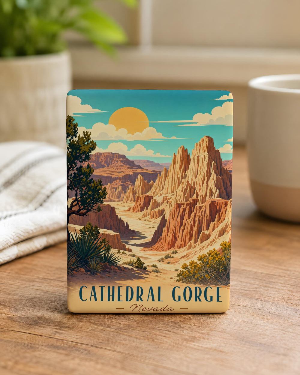 Cathedral Gorge Nevada Fridge Magnet, Cathedral Gorge State Park Souvenir Magnet, Nevada Travel Gift, USA Landmark Magnet