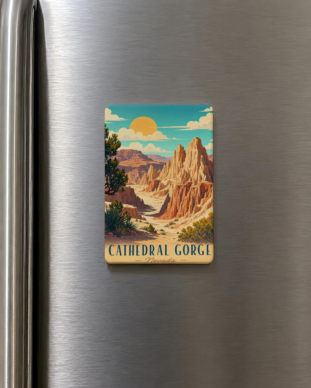 Cathedral Gorge Nevada Fridge Magnet, Cathedral Gorge State Park Souvenir Magnet, Nevada Travel Gift, USA Landmark Magnet