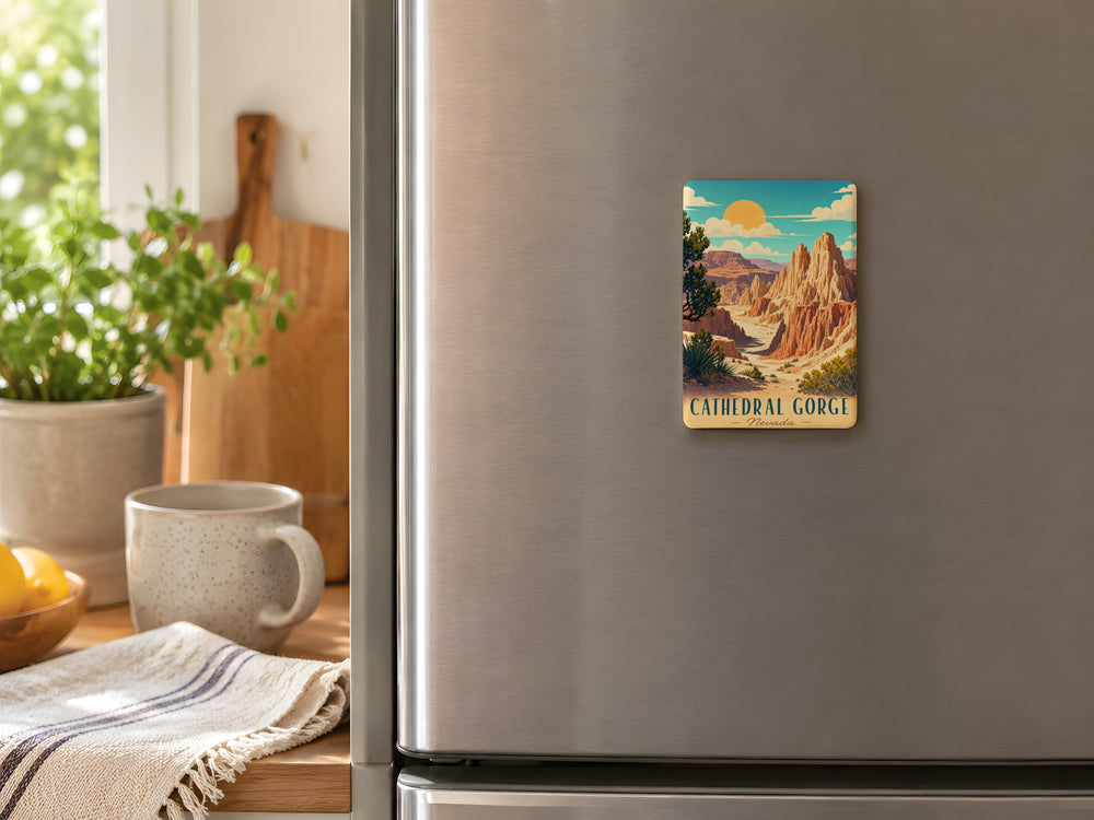 Cathedral Gorge Nevada Fridge Magnet, Cathedral Gorge State Park Souvenir Magnet, Nevada Travel Gift, USA Landmark Magnet