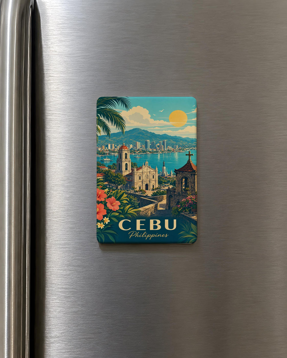Cebu Philippines Fridge Magnet, Cebu City Souvenir Magnet, Philippines Travel Gift, Cebu Island Keepsake Magnet
