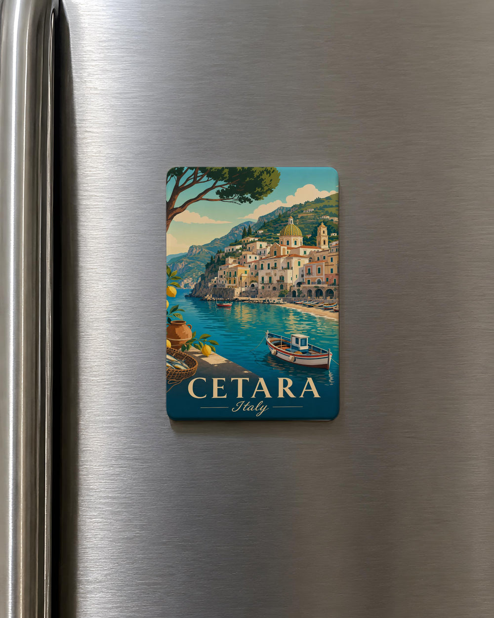 Cetara Italy Fridge Magnet, Amalfi Coast Souvenir Magnet, Cetara Village Travel Keepsake, Italian Coastal Town Magnet Gift