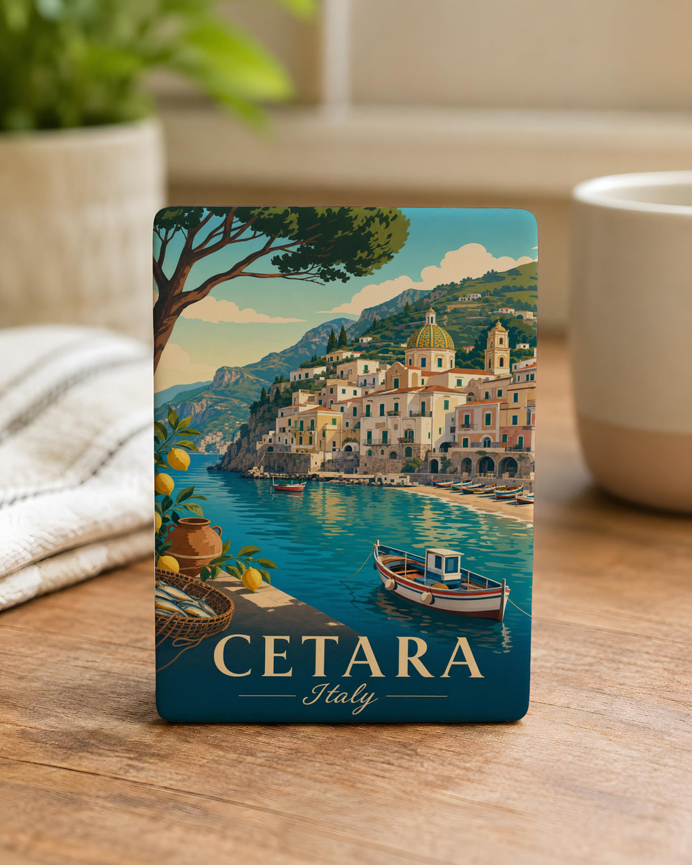 Cetara Italy Fridge Magnet, Amalfi Coast Souvenir Magnet, Cetara Village Travel Keepsake, Italian Coastal Town Magnet Gift