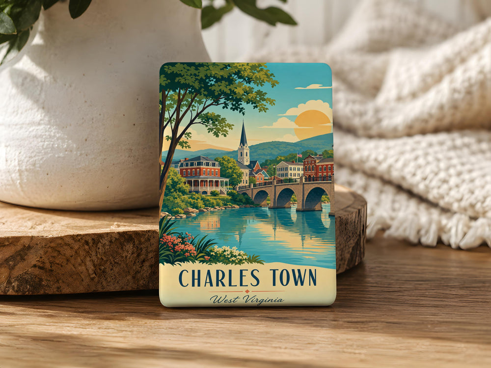 Charles Town WV Fridge Magnet, Charles Town West Virginia Souvenir Magnet, West Virginia Travel Gift, USA City Magnet