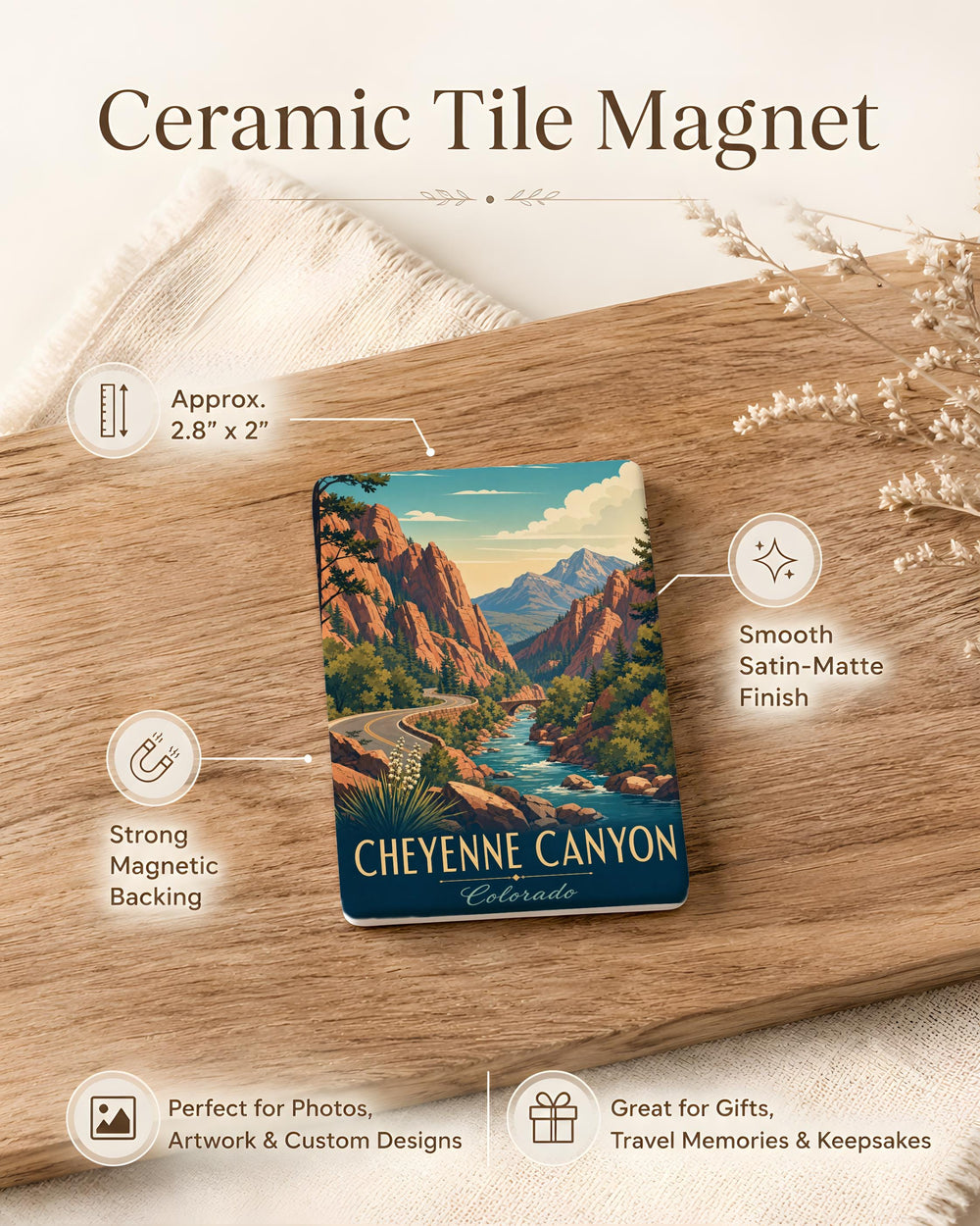 Cheyenne Canyon Fridge Magnet, Colorado Nature Souvenir, Scenic Canyon Landscape Magnet, Cheyenne Canyon Park Gift