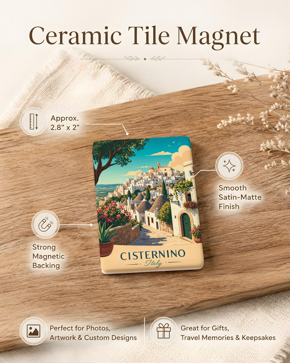 Cisternino Italy Fridge Magnet, Cisternino Puglia Souvenir Magnet, Italian Village Travel Keepsake Magnet, Italy Gift Magnet