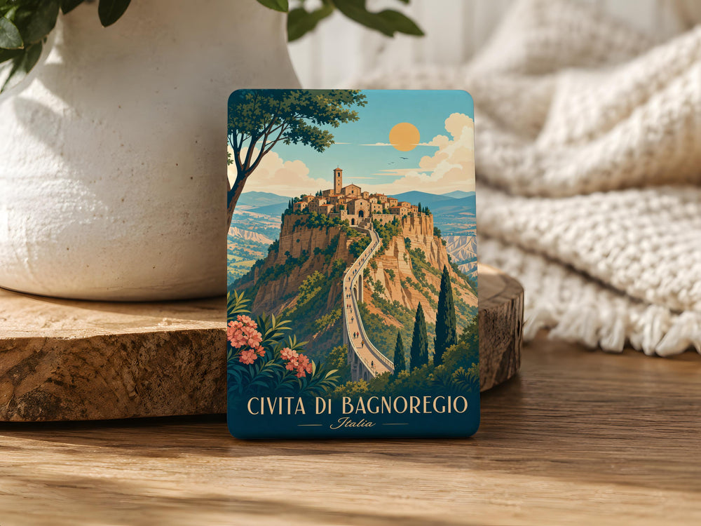 Civita di Bagnoregio Italy Fridge Magnet, Hilltop Village Landmark Souvenir Magnet, Italian Travel Gift Magnet