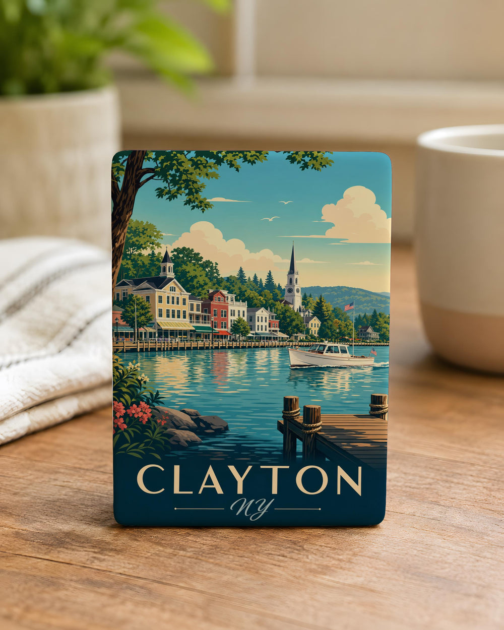 Clayton NY Fridge Magnet, Clayton New York Souvenir Magnet, Thousand Islands Travel Keepsake Magnet, Upstate NY Gift