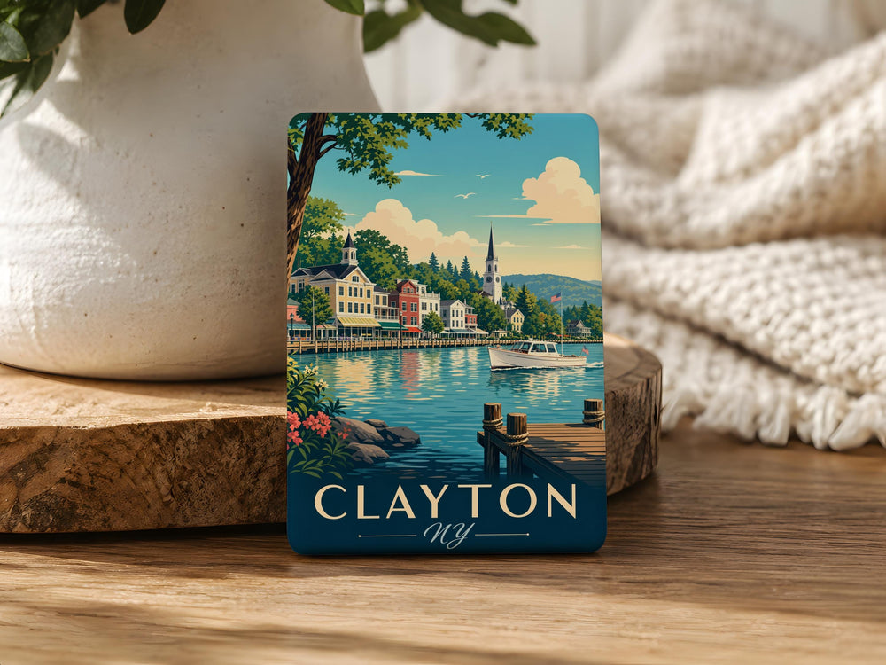 Clayton NY Fridge Magnet, Clayton New York Souvenir Magnet, Thousand Islands Travel Keepsake Magnet, Upstate NY Gift