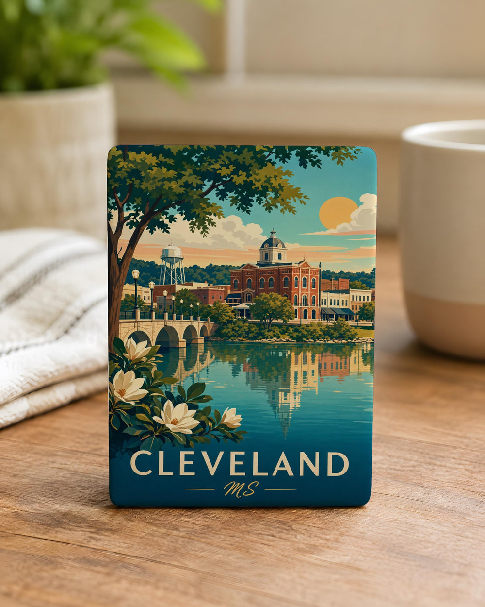 Cleveland MS Fridge Magnet, Cleveland Mississippi Souvenir Magnet, Hometown Travel Keepsake, City Name Refrigerator Magnet