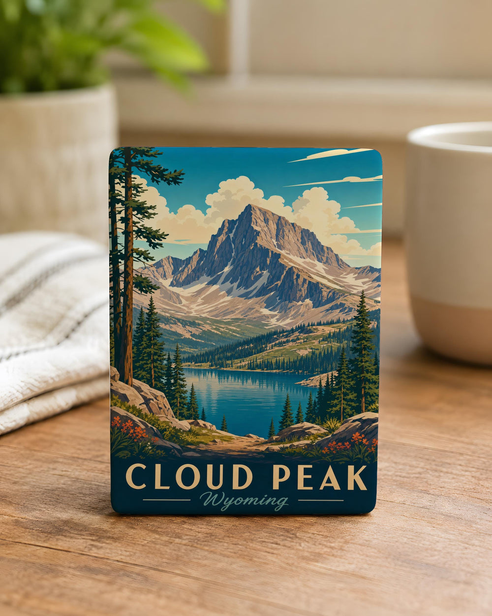 Cloud Peak Wyoming Fridge Magnet, Cloud Peak Mountain Souvenir Magnet, Bighorn Mountains Wyoming Travel Magnet, USA Landmark Magnet