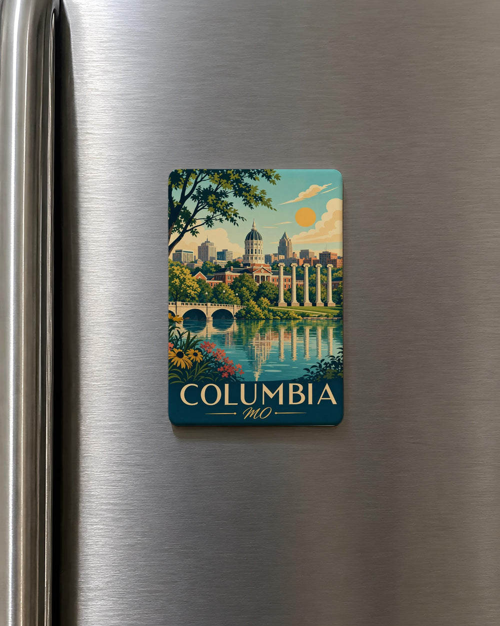 Columbia MO Fridge Magnet, Columbia Missouri Souvenir Magnet, University of Missouri Mizzou Gift, Missouri Travel Keepsake Magnet