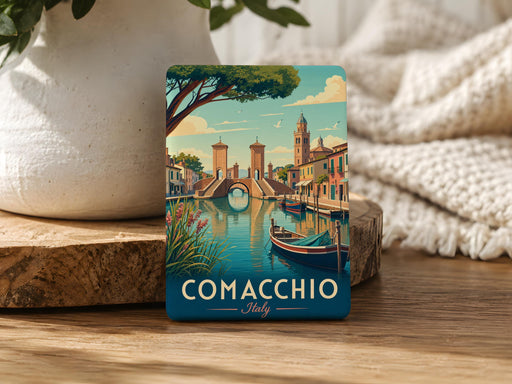 Comacchio Italy Fridge Magnet, Comacchio Landmark Souvenir Magnet, Italy Travel Gift, Comacchio Vacation Keepsake Magnet