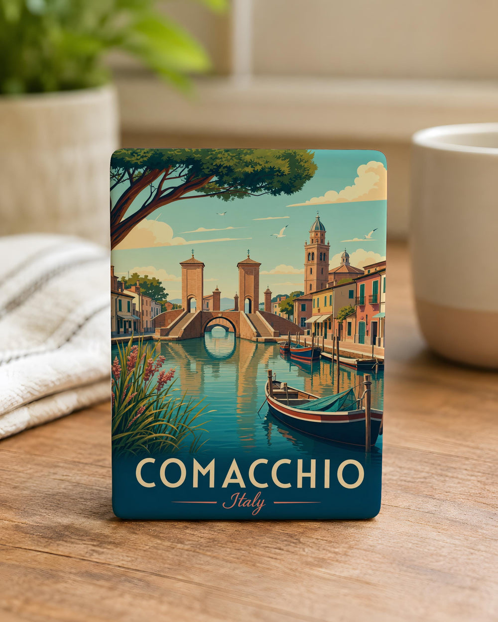 Comacchio Italy Fridge Magnet, Comacchio Landmark Souvenir Magnet, Italy Travel Gift, Comacchio Vacation Keepsake Magnet
