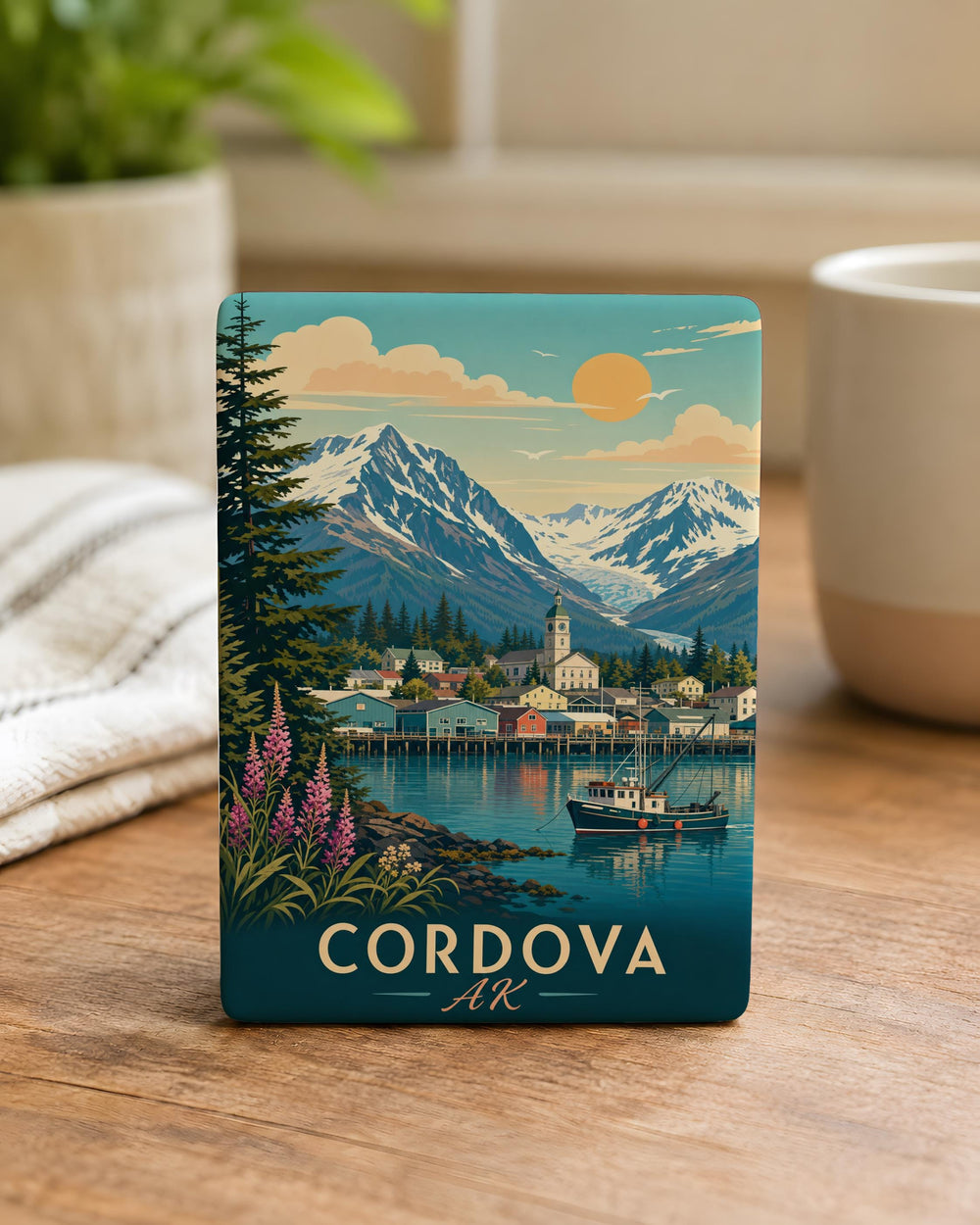 Cordova Alaska Fridge Magnet, Cordova AK Souvenir Magnet, Alaska Travel Gift, Coastal Town Keepsake Magnet