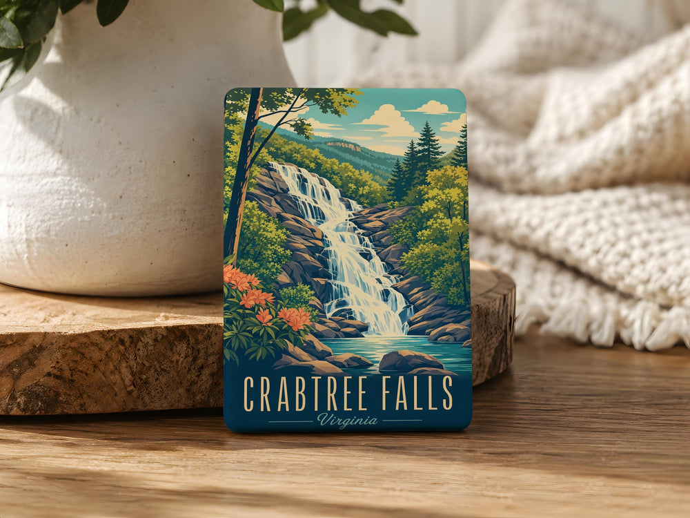 Crabtree Falls Virginia Fridge Magnet, Blue Ridge Mountains Waterfall Souvenir, Nelson County Travel Gift
