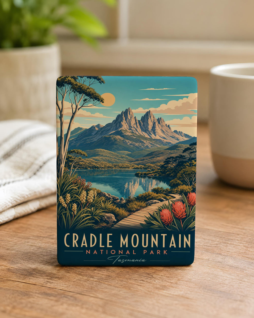 Cradle Mountain National Park Fridge Magnet, Tasmania Australia Travel Souvenir, Mountain Landscape Keepsake Magnet