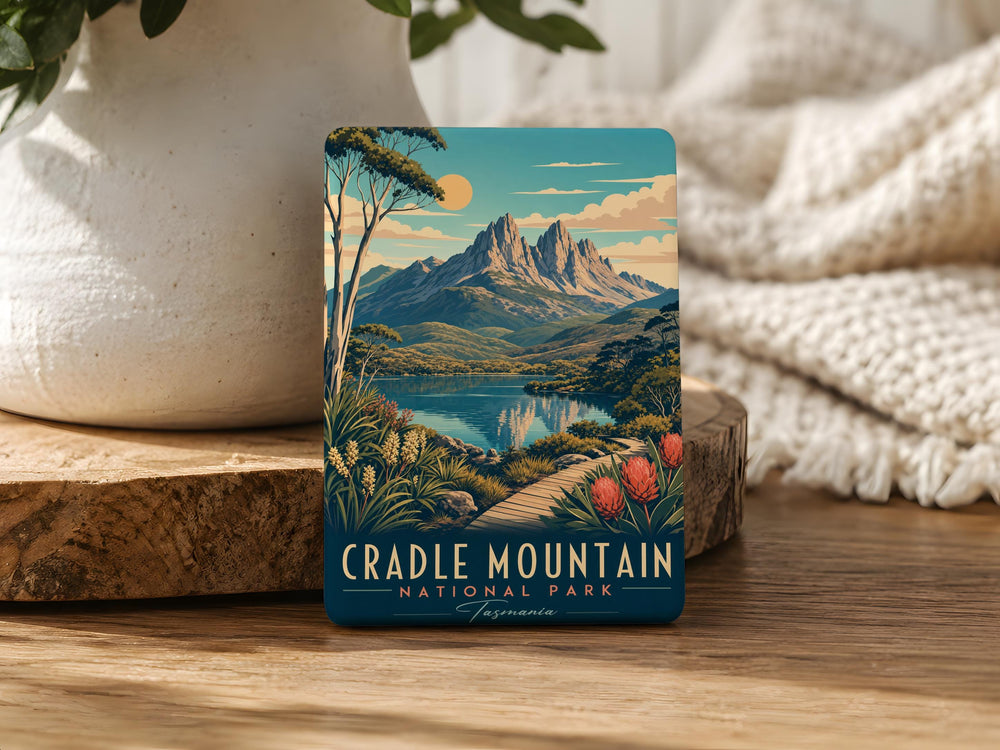 Cradle Mountain National Park Fridge Magnet, Tasmania Australia Travel Souvenir, Mountain Landscape Keepsake Magnet