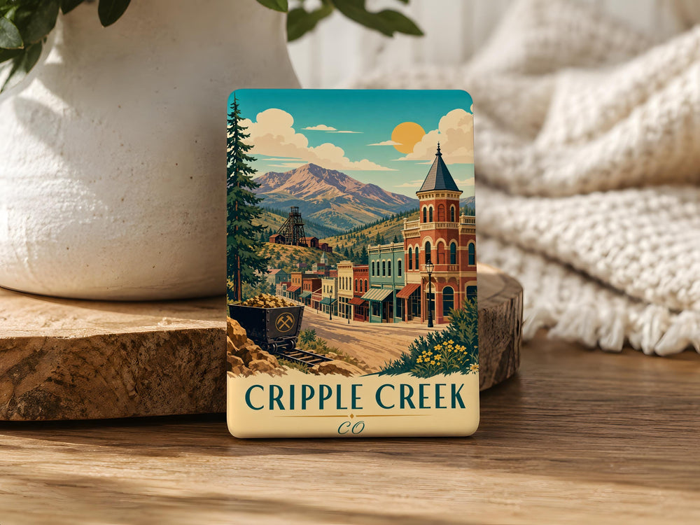 Cripple Creek Colorado Fridge Magnet, Cripple Creek CO Souvenir Magnet, Colorado Mountain Town Travel Gift, USA Landmark Magnet