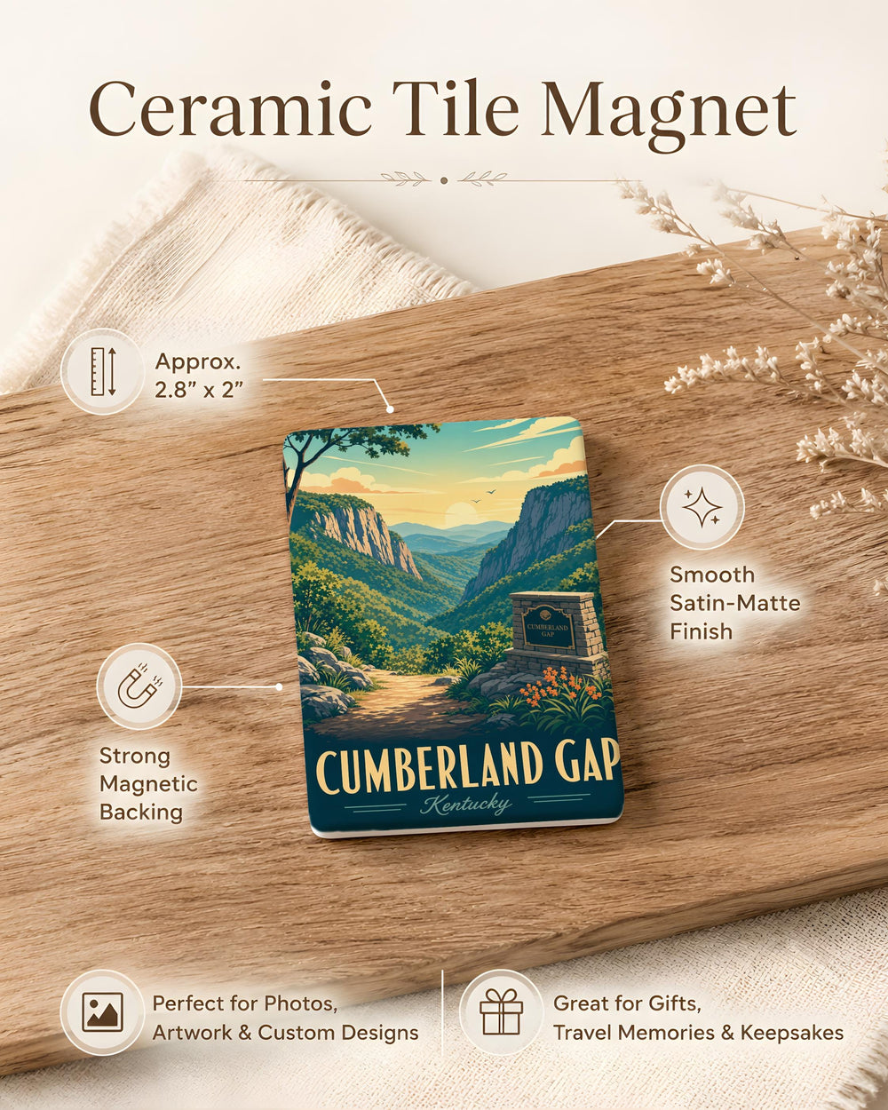 Cumberland Gap Fridge Magnet, Cumberland Gap National Historical Park Souvenir, Appalachian Mountain Pass Travel Keepsake