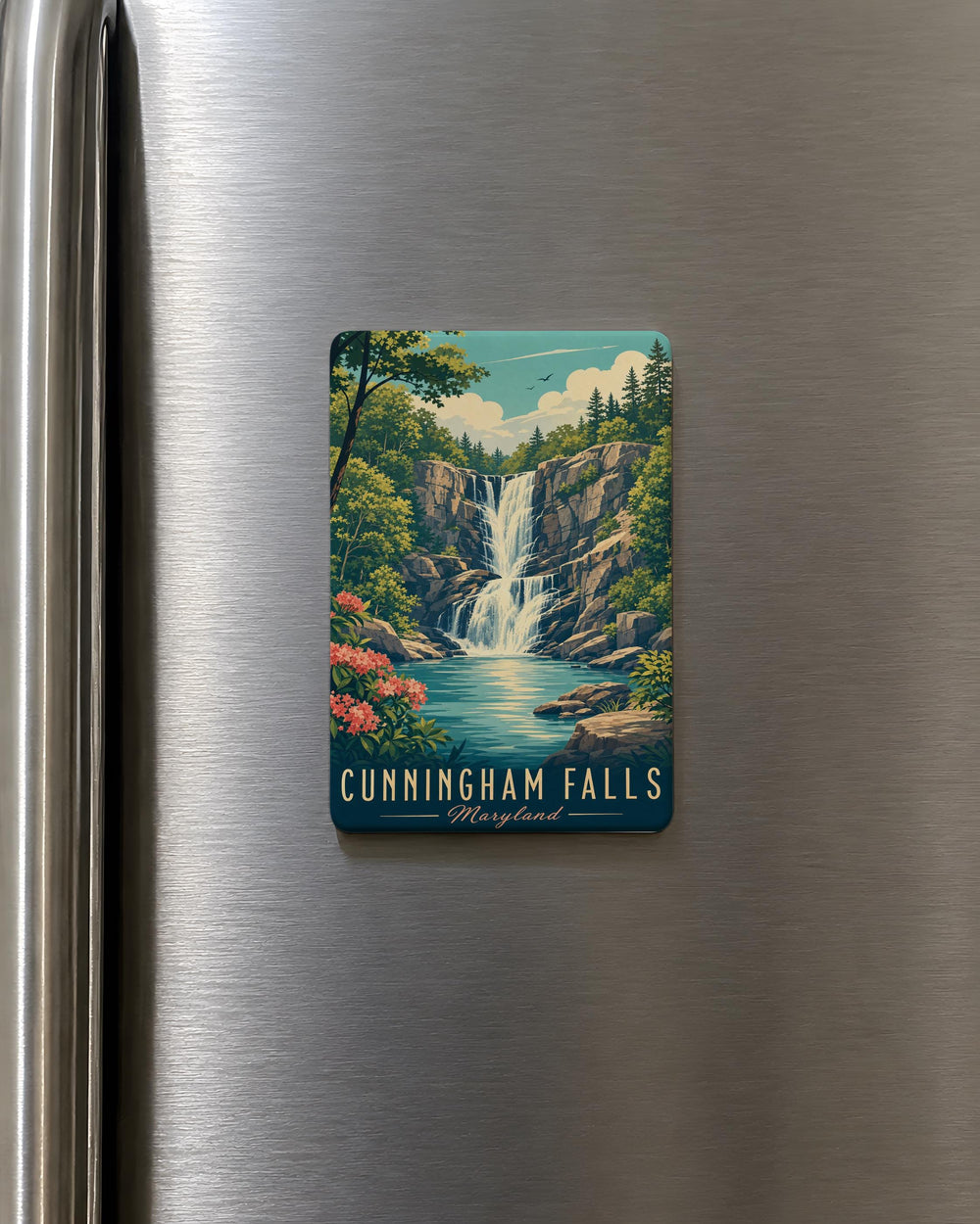 Cunningham Falls Maryland Fridge Magnet, Cunningham Falls State Park Souvenir, Waterfall Nature Travel Keepsake Magnet