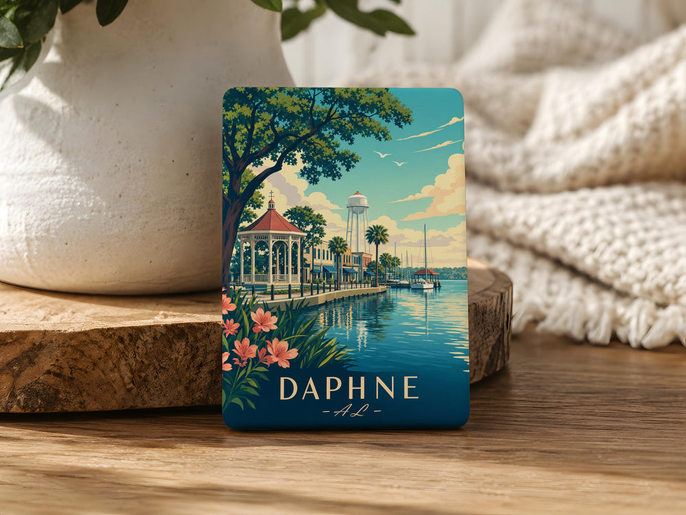 Daphne Alabama Fridge Magnet, Daphne AL Souvenir Magnet, Coastal Town Keepsake, Alabama Travel Gift Magnet