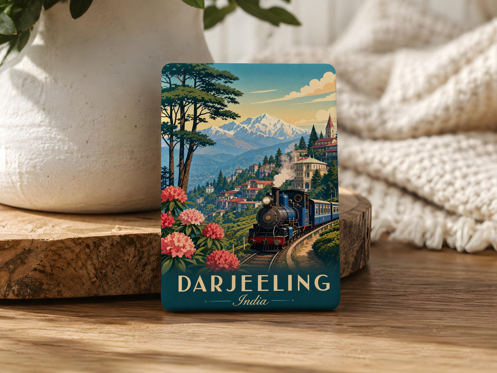 Darjeeling India Fridge Magnet, Himalayan Hill Station Souvenir, Tea Gardens Travel Keepsake Magnet