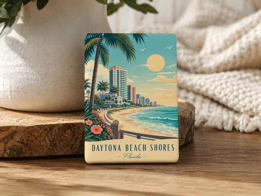 Daytona Beach Shores FL Fridge Magnet, Florida Beach Souvenir Magnet, Coastal Vacation Travel Keepsake Magnet