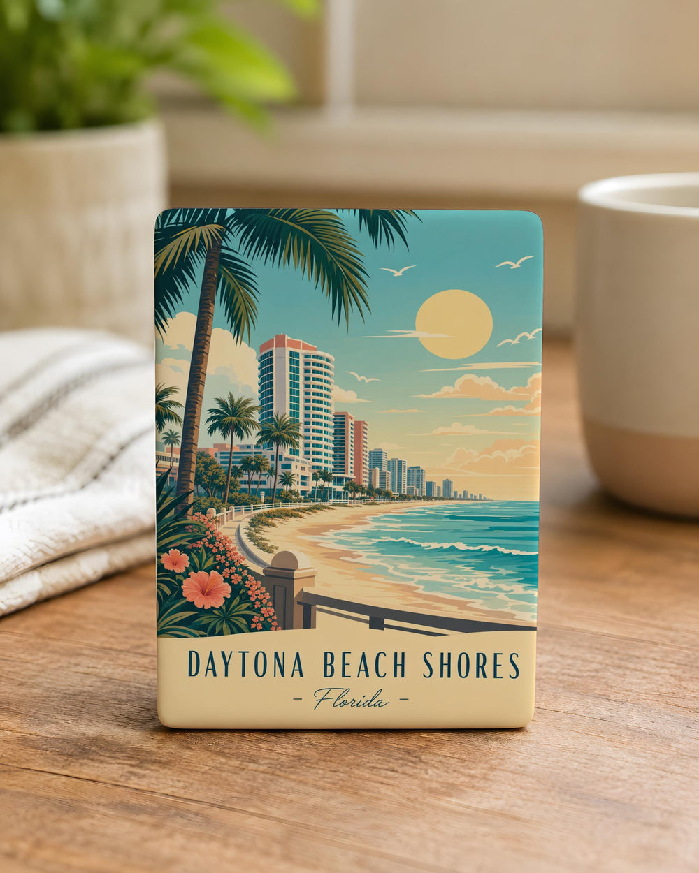 Daytona Beach Shores FL Fridge Magnet, Florida Beach Souvenir Magnet, Coastal Vacation Travel Keepsake Magnet