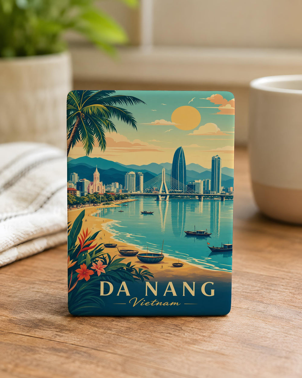 Da Nang Vietnam Fridge Magnet, Da Nang City Souvenir Magnet, Vietnam Travel Gift, Da Nang Landmark Keepsake Magnet