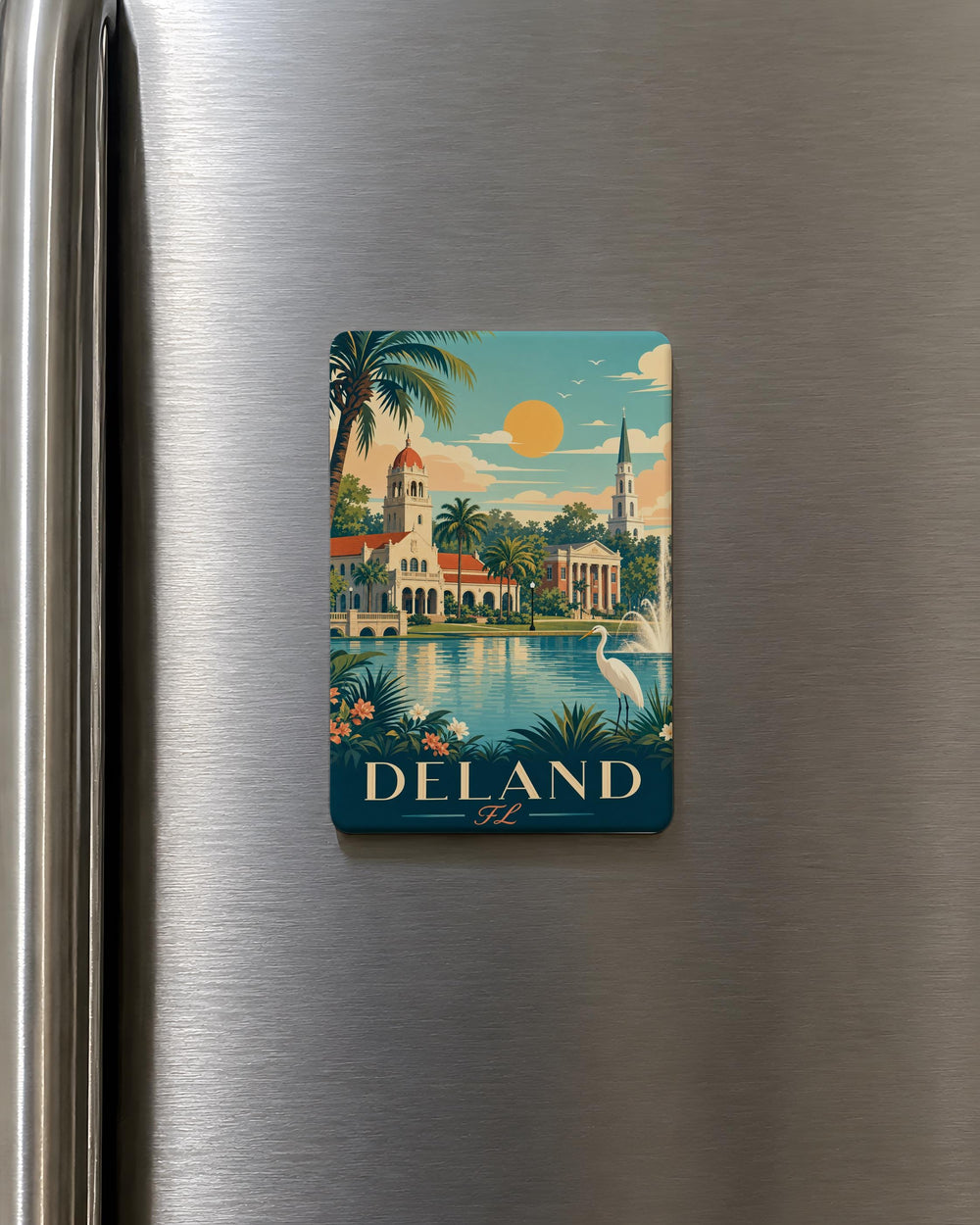 DeLand FL Fridge Magnet, DeLand Florida Souvenir Magnet, Volusia County Travel Keepsake, Downtown DeLand Gift Magnet