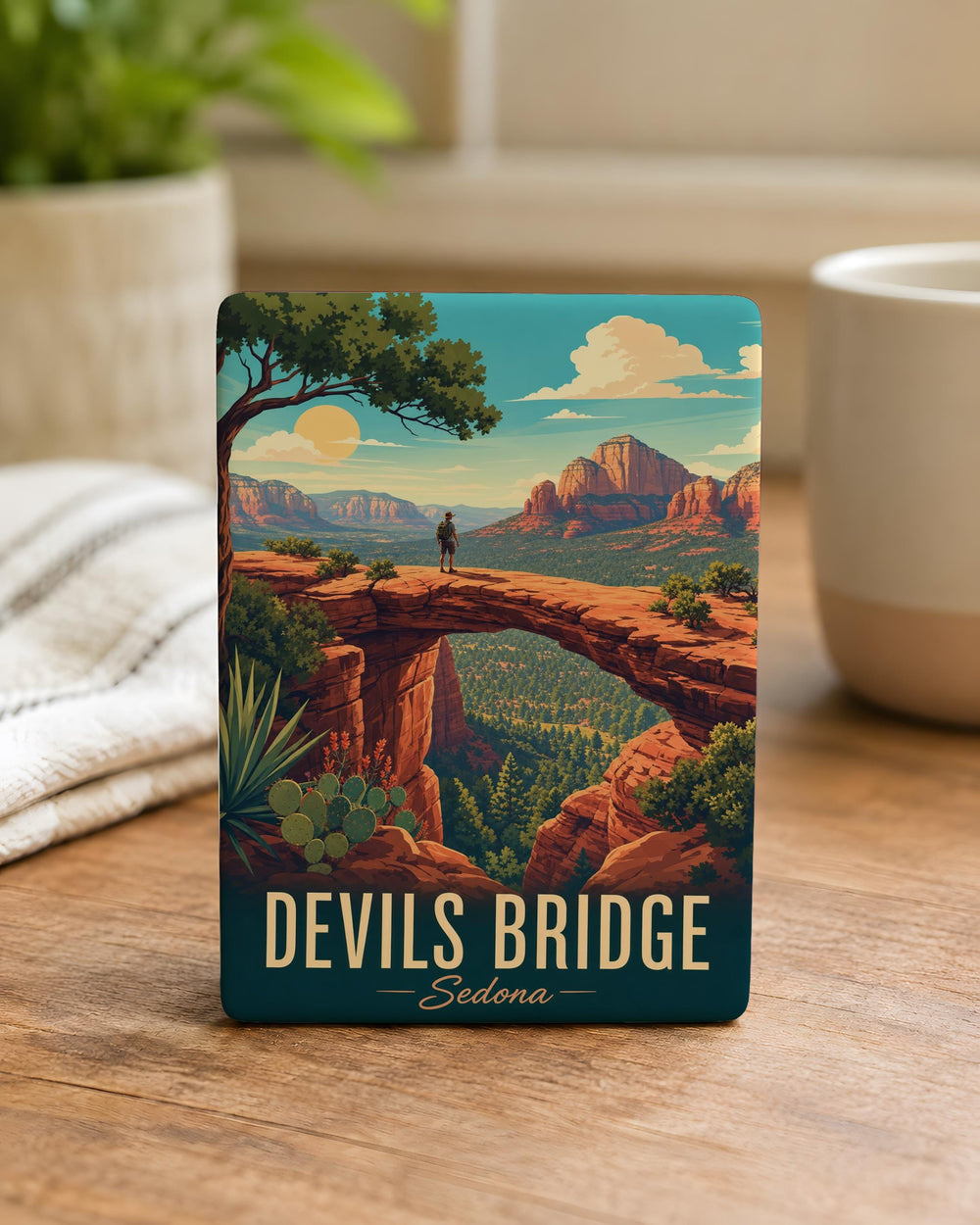 Devils Bridge Sedona Arizona Fridge Magnet, Red Rock Hiking Landmark Souvenir Magnet, Southwest Travel Keepsake Gift