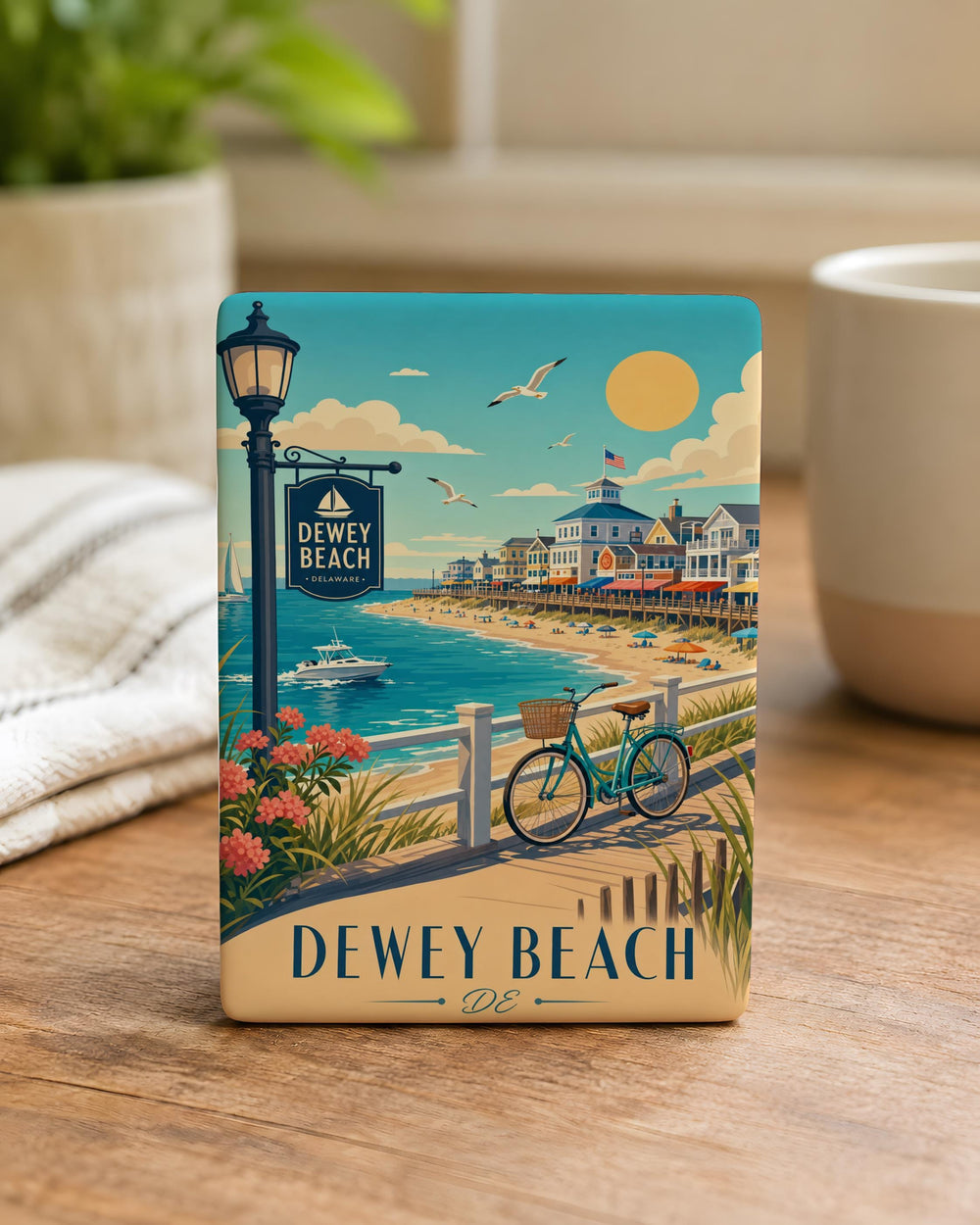 Dewey Beach DE Fridge Magnet, Delaware Beach Souvenir, Coastal Vacation Keepsake, Dewey Beach Delaware Gift