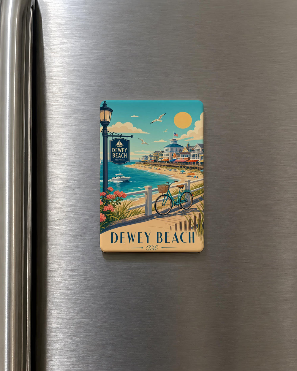 Dewey Beach DE Fridge Magnet, Delaware Beach Souvenir, Coastal Vacation Keepsake, Dewey Beach Delaware Gift