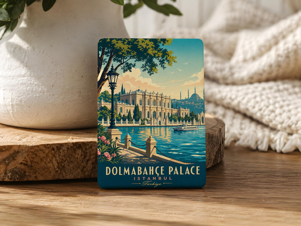 Dolmabahçe Palace Fridge Magnet, Istanbul Turkey Landmark Souvenir Magnet, Bosphorus Waterfront Palace Decor Magnet