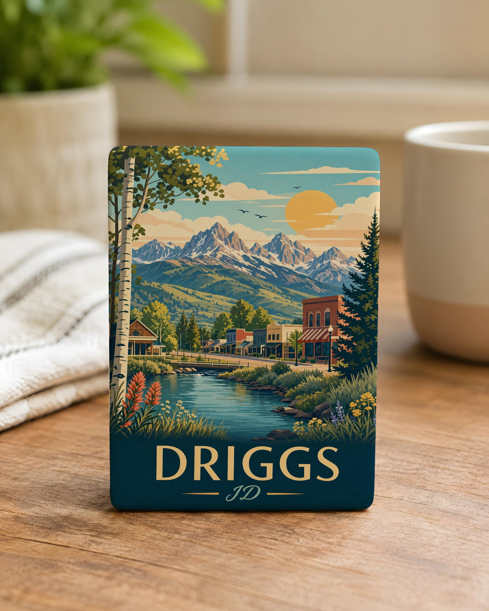 Driggs Idaho Fridge Magnet, Driggs ID Souvenir Magnet, Teton Valley Travel Gift, Idaho Vacation Keepsake Magnet