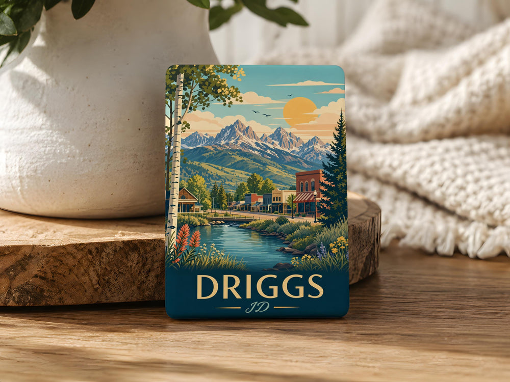 Driggs Idaho Fridge Magnet, Driggs ID Souvenir Magnet, Teton Valley Travel Gift, Idaho Vacation Keepsake Magnet
