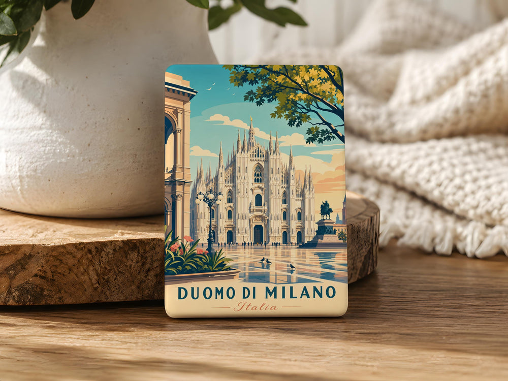 Duomo di Milano Fridge Magnet, Milan Cathedral Souvenir Magnet, Italy Landmark Travel Gift, Gothic Cathedral Magnet