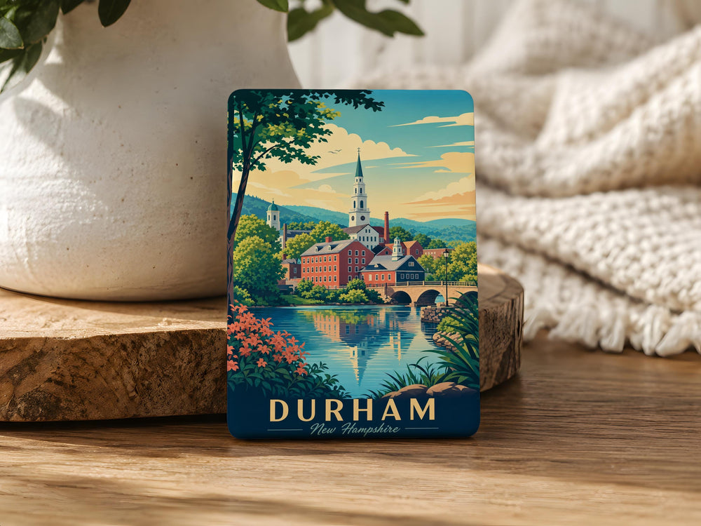 Durham NH Fridge Magnet, Durham New Hampshire Souvenir Magnet, NH Travel Keepsake, University of New Hampshire Gift, Durham Town Magnet