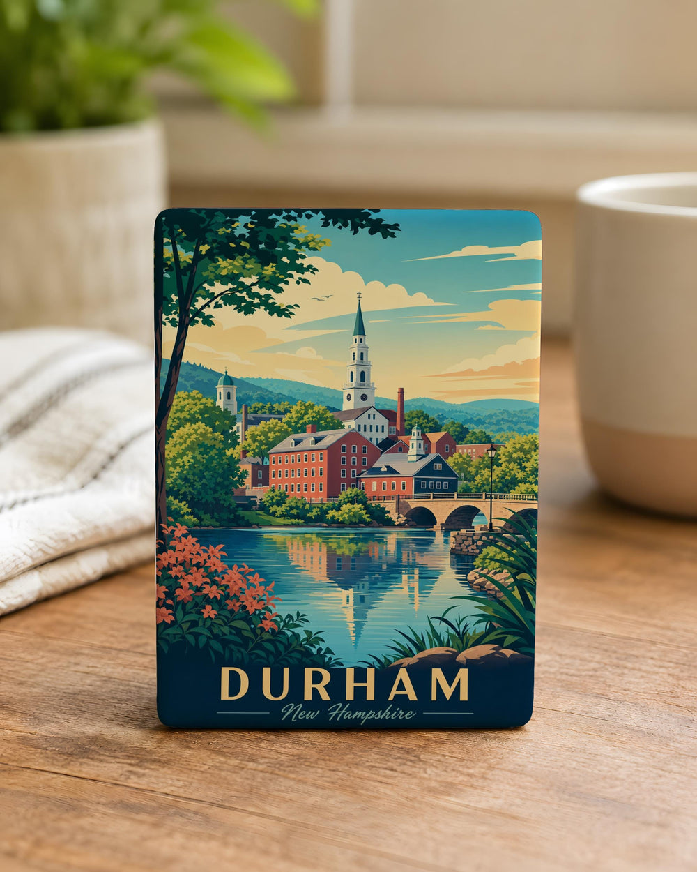 Durham NH Fridge Magnet, Durham New Hampshire Souvenir Magnet, NH Travel Keepsake, University of New Hampshire Gift, Durham Town Magnet