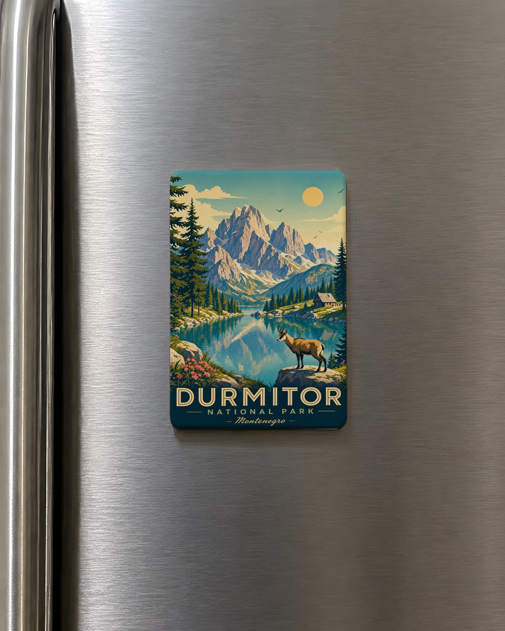 Durmitor National Park Fridge Magnet, Montenegro Travel Souvenir Magnet, Mountain Landscape Nature Landmark Gift