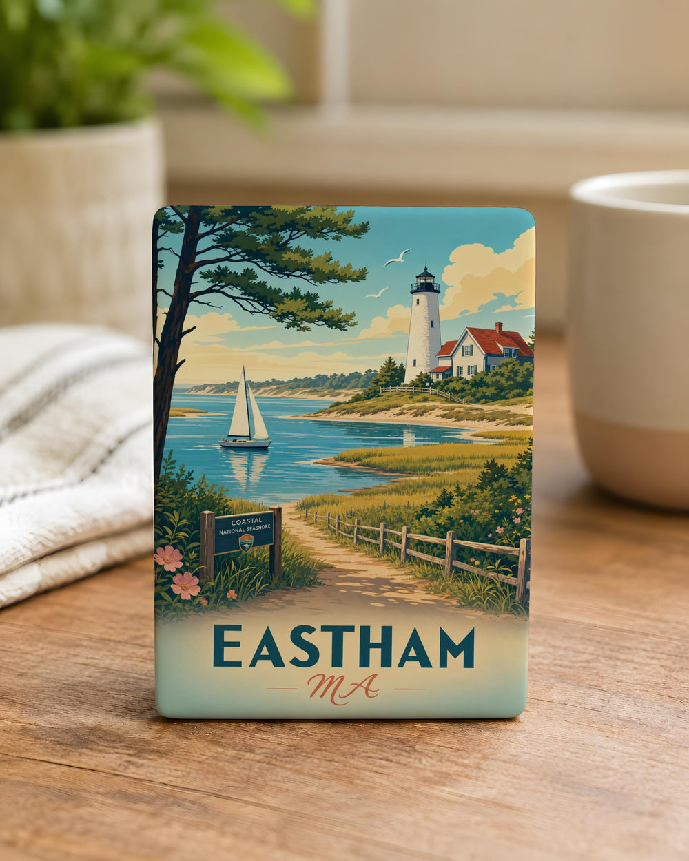 Eastham MA Fridge Magnet, Eastham Massachusetts Souvenir Magnet, Cape Cod Travel Magnet, Coastal Town Keepsake Magnet