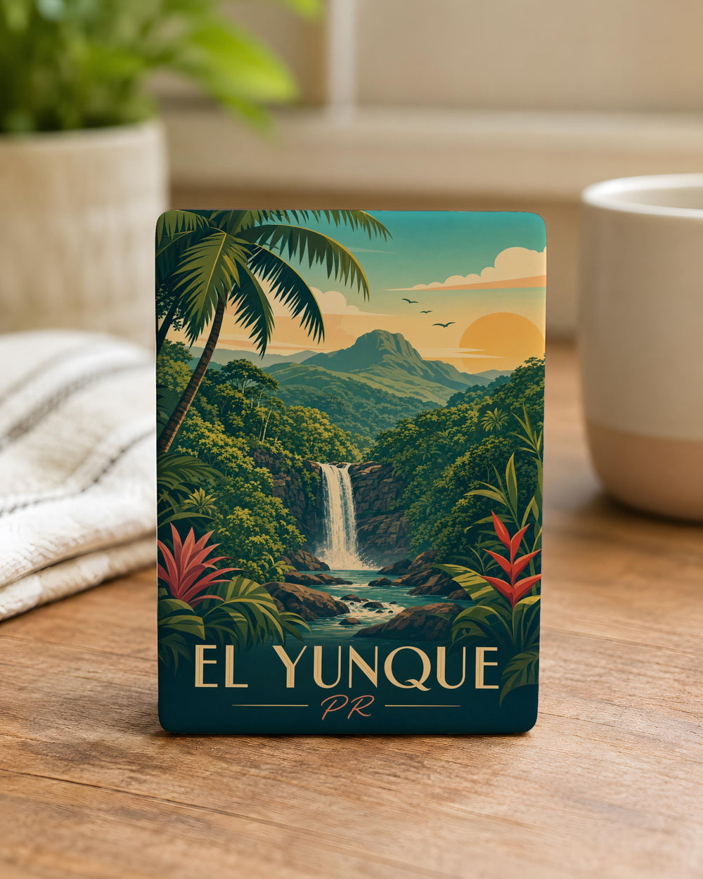 El Yunque Puerto Rico Fridge Magnet, El Yunque National Forest Souvenir Magnet, Puerto Rico Travel Gift, Rainforest Keepsake Magnet