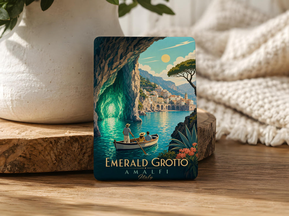 Emerald Grotto Amalfi Coast Fridge Magnet, Italy Sea Cave Souvenir Magnet, Coastal Travel Gift, Mediterranean Cave Decor Magnet