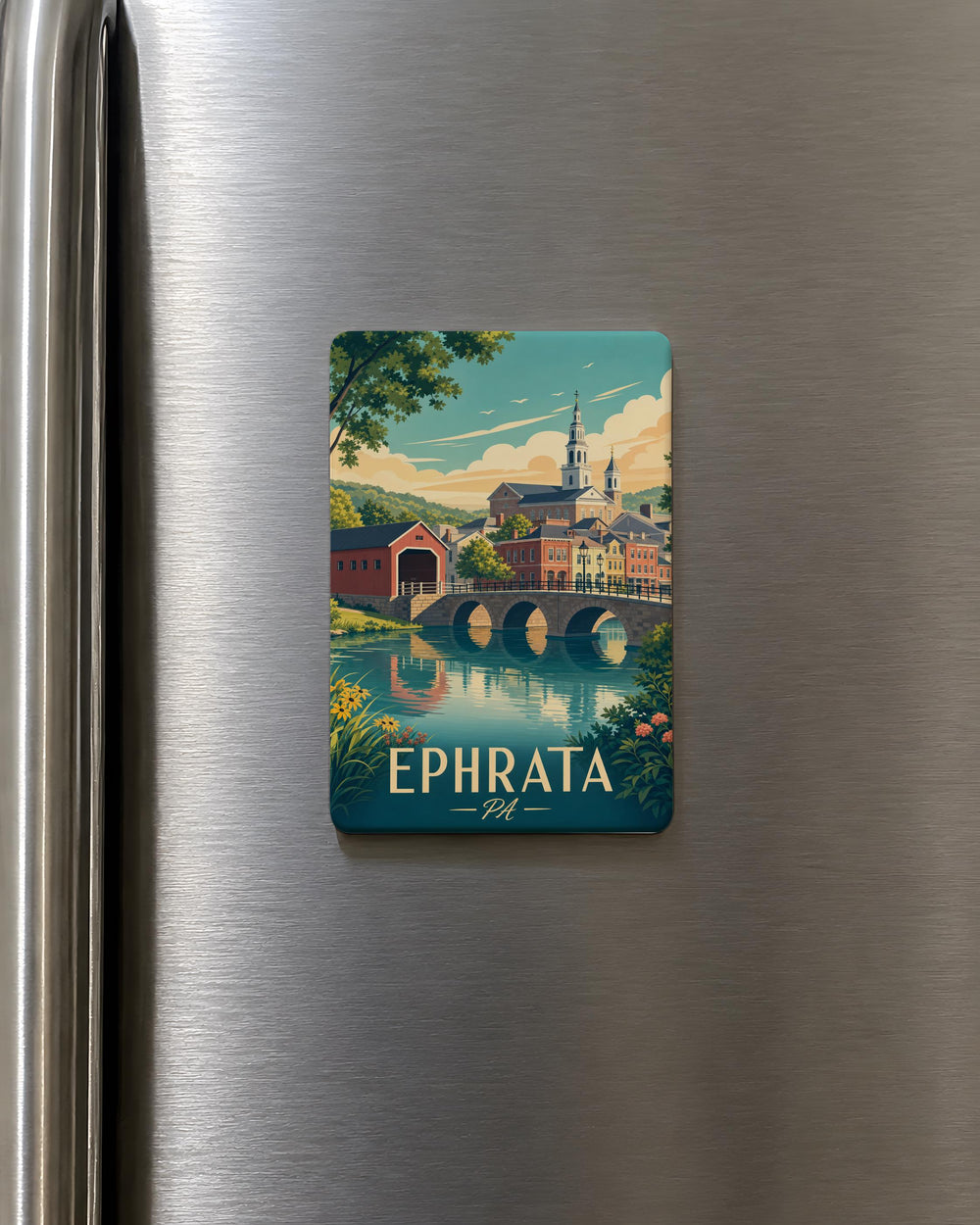 Ephrata PA Fridge Magnet, Ephrata Pennsylvania Souvenir Magnet, Lancaster County Travel Gift, Hometown Keepsake Magnet