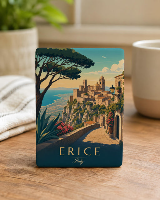 Erice Italy Fridge Magnet, Erice Sicily Souvenir Magnet, Italian Hill Town Travel Keepsake, Italy Vacation Gift Magnet