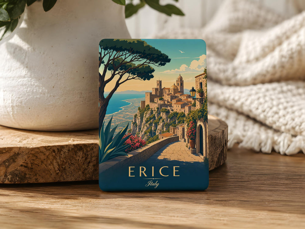 Erice Italy Fridge Magnet, Erice Sicily Souvenir Magnet, Italian Hill Town Travel Keepsake, Italy Vacation Gift Magnet