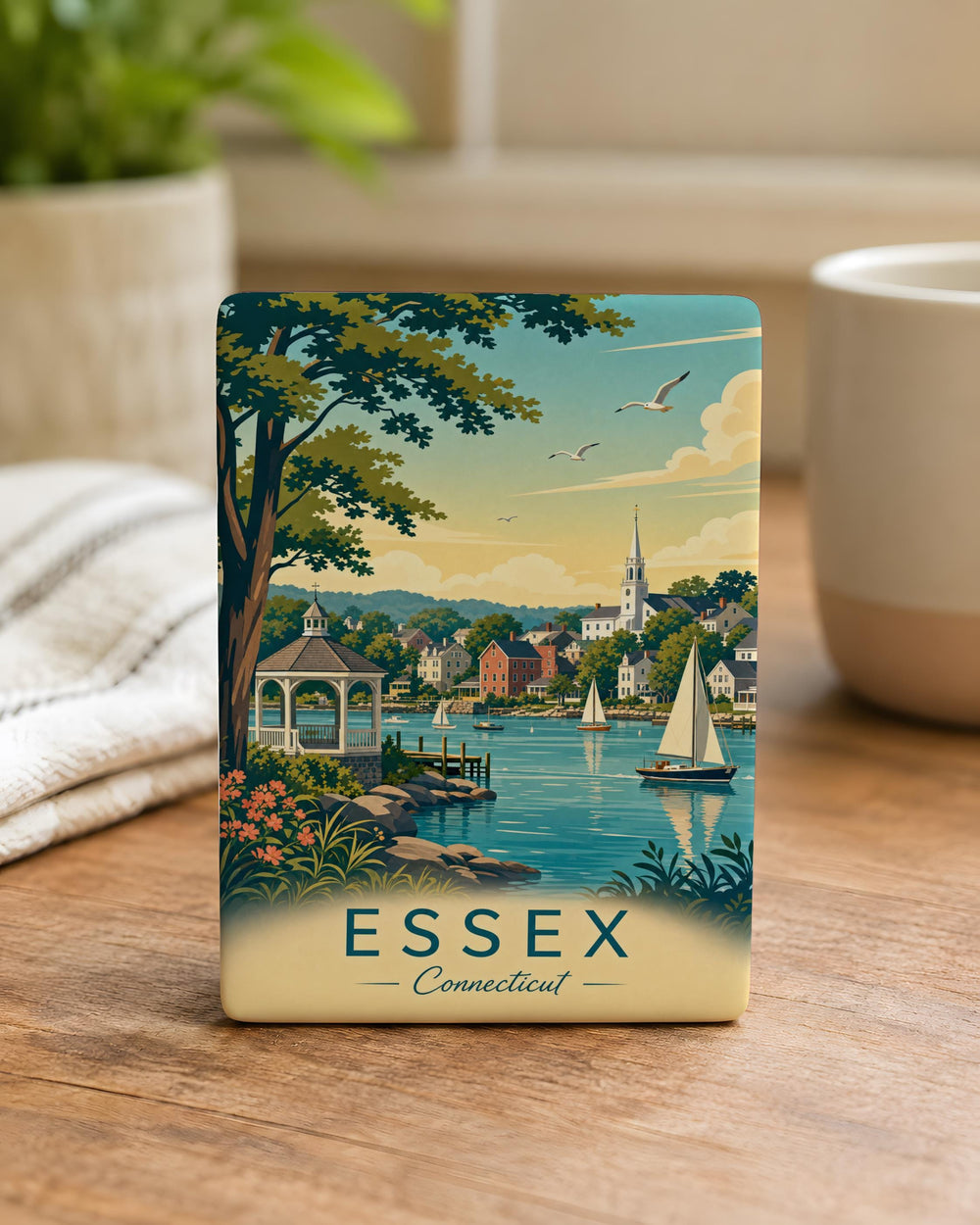 Essex Connecticut Fridge Magnet, Essex CT Souvenir Magnet, New England Travel Keepsake, Connecticut Town Gift Magnet