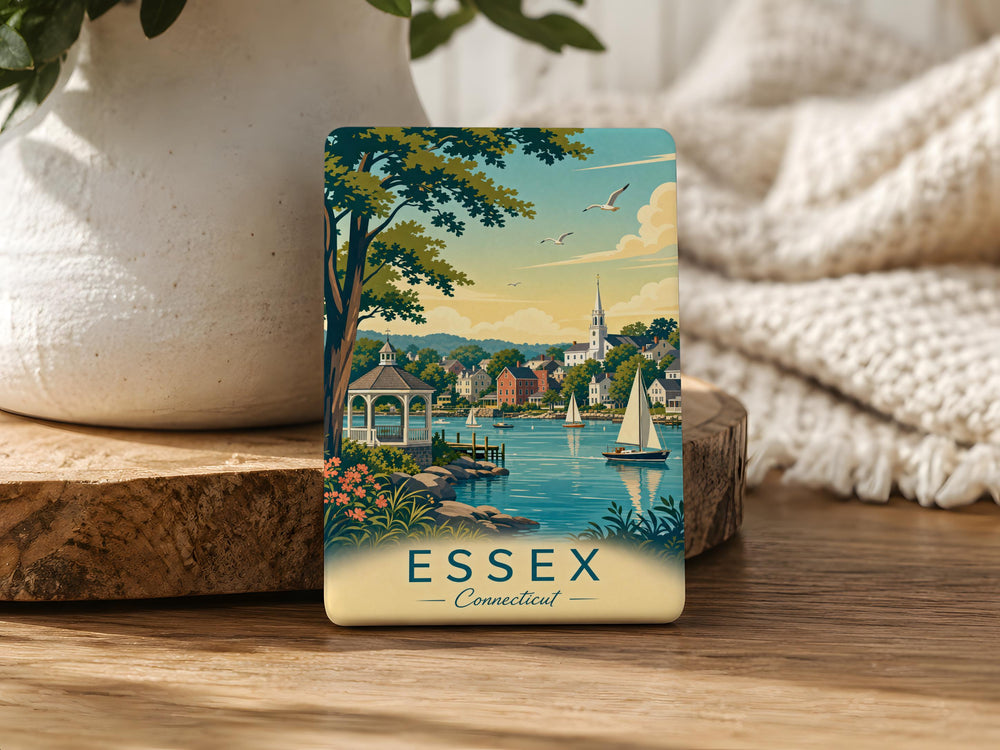 Essex Connecticut Fridge Magnet, Essex CT Souvenir Magnet, New England Travel Keepsake, Connecticut Town Gift Magnet