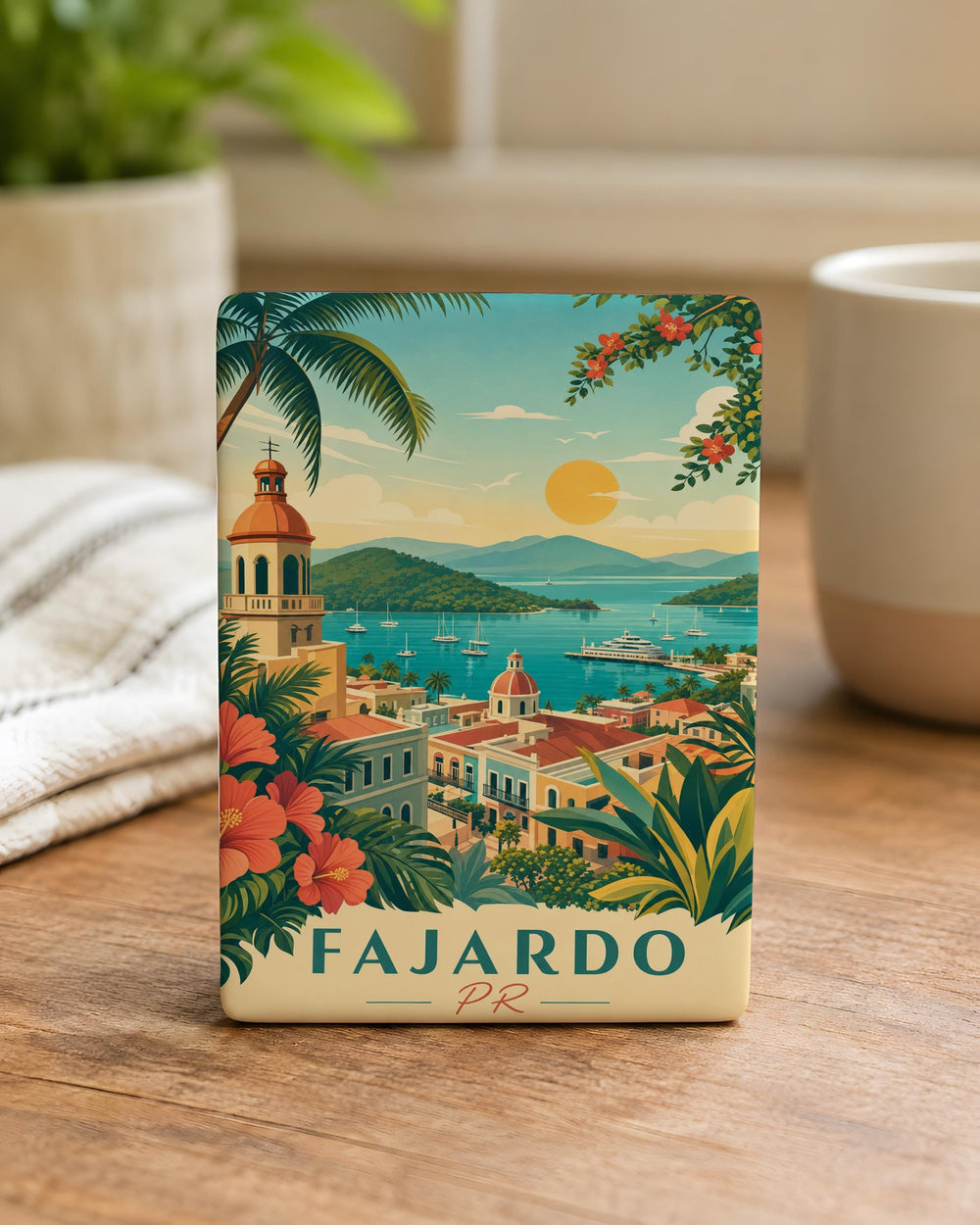 Fajardo PR Fridge Magnet, Fajardo Puerto Rico Souvenir Magnet, Coastal Town Travel Keepsake Refrigerator Magnet