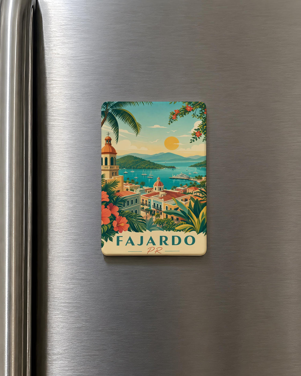 Fajardo PR Fridge Magnet, Fajardo Puerto Rico Souvenir Magnet, Coastal Town Travel Keepsake Refrigerator Magnet